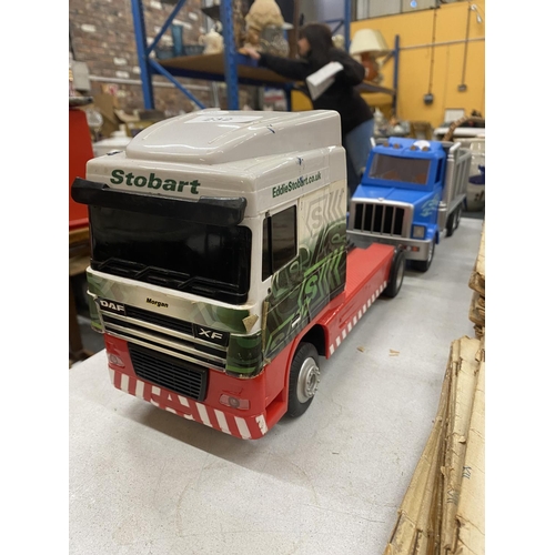 232 - TWO VINTAGE TRUCKS, ONE AN EDDIE STOBART THE OTHER A PLAYMOBIL