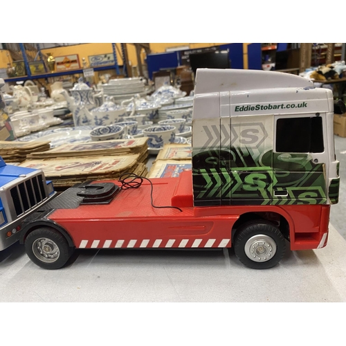 232 - TWO VINTAGE TRUCKS, ONE AN EDDIE STOBART THE OTHER A PLAYMOBIL