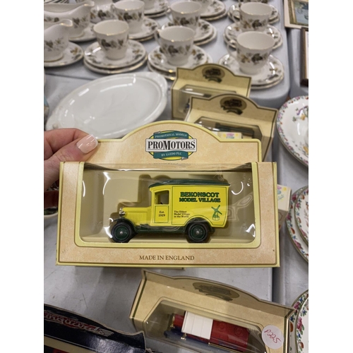 248 - A COLLECTION OF LLEDO DIE-CAST VINTAGE STYLE ADVERTISING VANS PLUS A MINI CLASSIC KEYRING - ALL BOXE... 