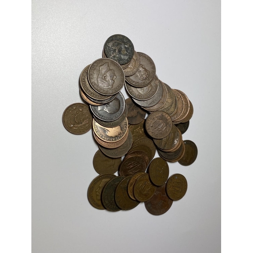 517 - A LARGE QUANTITY OF COPPER COINS