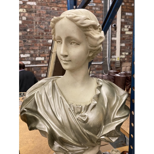 288 - A DECORATIVE BUST OF A CLASSICAL LADY HEIGHT 46CM