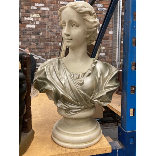 288 - A DECORATIVE BUST OF A CLASSICAL LADY HEIGHT 46CM