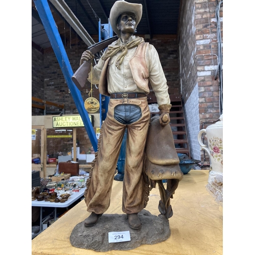 294 - A LEONARDO COLLECTION FIGURE OF A COWBOY HEIGHT 46CM