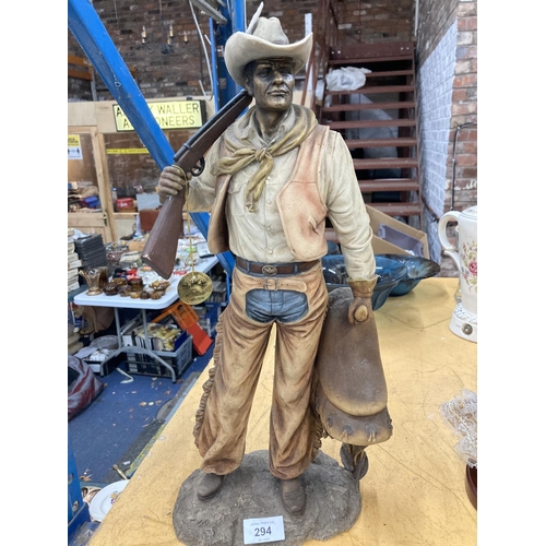 294 - A LEONARDO COLLECTION FIGURE OF A COWBOY HEIGHT 46CM