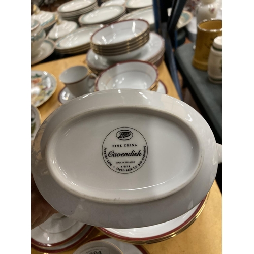 304 - A BOOTS 'CAVENDISH' PART DINNER SERVICE TO INCLUDE VARIOUS SIZED PLATES AND BOWLS, CUPS, SAUCERS, SE... 