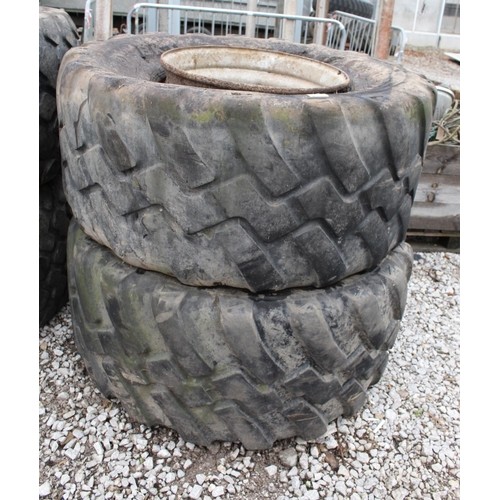 287 - 5 WHEELS AND TYRES 560/60-22.5  ALL OFF ONE TRAILER PLUS A SPARE + VAT