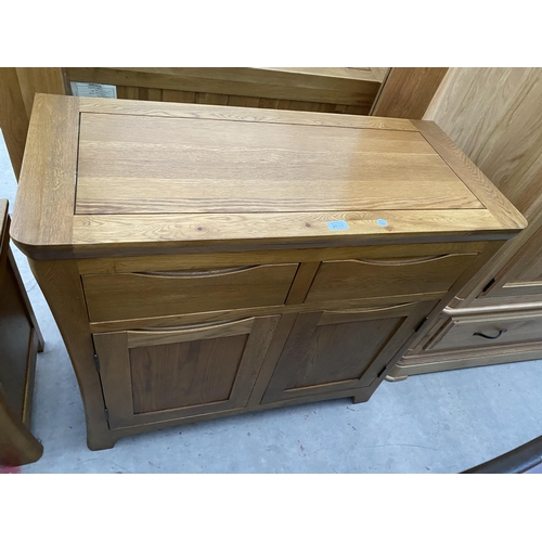 A MODERN 'J.B.GLOBAL' SIDEBOARD WITH TWO DRAWERS AND TWO CUPBOARDS, 37