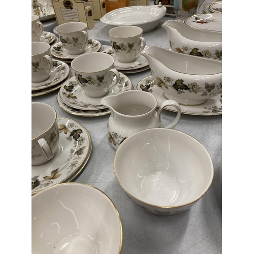 211 - A LARGE QUANTITY OF ROYAL DOULTON LARCHMONT TO INCLUDE TWELVE TRIOS, GRAVY BOATS, SUGAR BOWLS AND JU... 