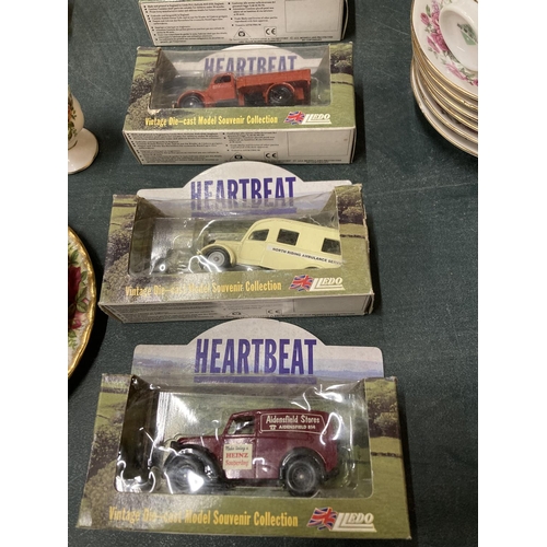 262 - SIX LLEDO BOXED DIE-CAST VANS FROM THE PROGRAMME 'HEARTBEAT'