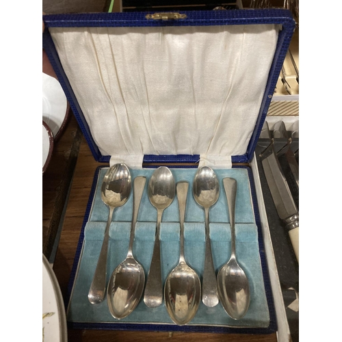 937 - A QUANTITY OF FLATWARE TO INCLUDE BY APPOINTMENT THOMAS TURNER & CO., KNIFE SET, BOXED TEASPOONS, FI... 