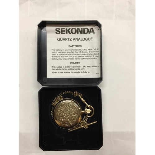 514 - A MODERN BOXED 'SEKONDA' QUARTZ POCKET WATCH