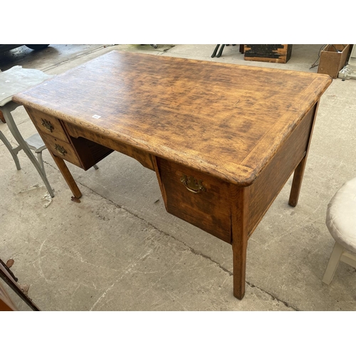 2672 - A MID 20TH CENTURY OAK TWIN-PEDESTAL OFFICE DESK