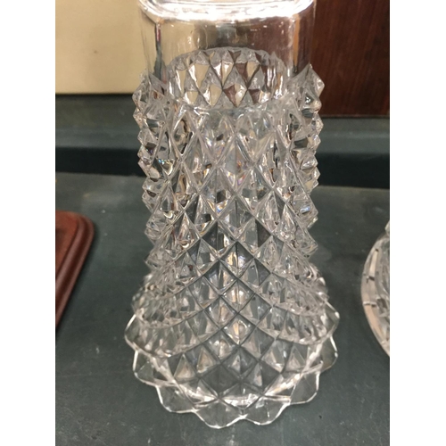 134 - TWO PIECES OF CUTGLASS CRYSTAL TO INCLUDE A DECANTER AND A COMPORT