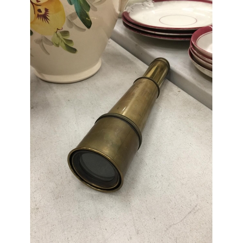 170 - A VINTAGE BRASS STANLEY THREE DRAWER TELESCOPE