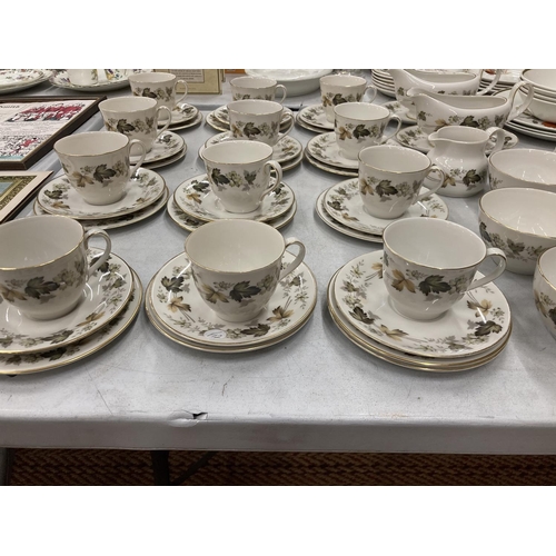 211 - A LARGE QUANTITY OF ROYAL DOULTON LARCHMONT TO INCLUDE TWELVE TRIOS, GRAVY BOATS, SUGAR BOWLS AND JU... 