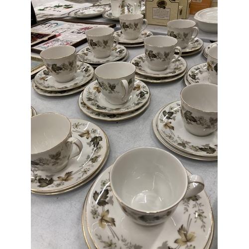 211 - A LARGE QUANTITY OF ROYAL DOULTON LARCHMONT TO INCLUDE TWELVE TRIOS, GRAVY BOATS, SUGAR BOWLS AND JU... 