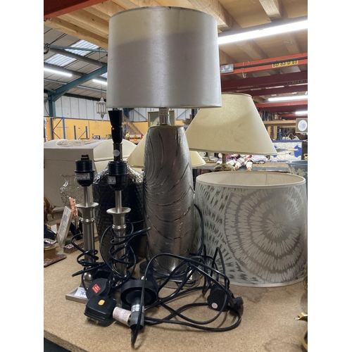 363 - FOUR TABLE LAMPS, TWO WITH SHADES