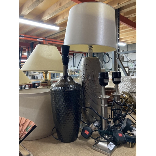 363 - FOUR TABLE LAMPS, TWO WITH SHADES