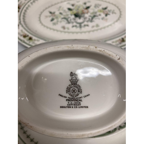 385 - A QUANTITY OF ROYAL DOULTON 'PROVENCAL' TO INCLUDE SERVING PLATES, LIDDED TUREEN, COFFEE POT, SAUCE ... 