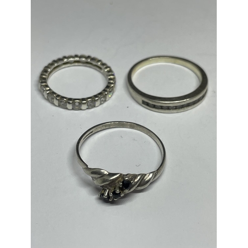 567 - FIVE VARIOUS MARKED SILVER RINGS