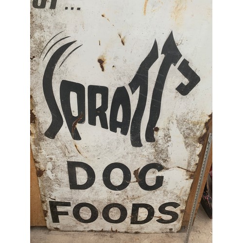 1201 - A VERY LARGE BELIEVED ORIGINAL 'ARTHUR NIELD FOR SPRATTS DOG FOOD' ENAMEL SIGN (H:224CM W:112CM)