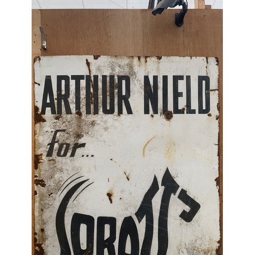 1201 - A VERY LARGE BELIEVED ORIGINAL 'ARTHUR NIELD FOR SPRATTS DOG FOOD' ENAMEL SIGN (H:224CM W:112CM)