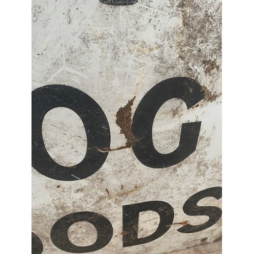 1201 - A VERY LARGE BELIEVED ORIGINAL 'ARTHUR NIELD FOR SPRATTS DOG FOOD' ENAMEL SIGN (H:224CM W:112CM)