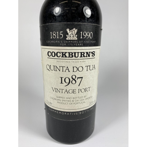 310 - 1 X 75CL BOTTLE - COCKBURNS QUINTA DO TUA 1987 VINTAGE PORT