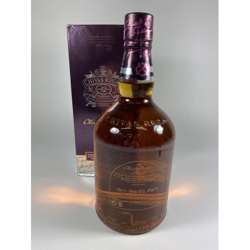 335 - 1 X 1L BOXED BOTTLE - CHIVAS REGAL 12 YEAR OLD BLENDED SCOTCH WHISKY