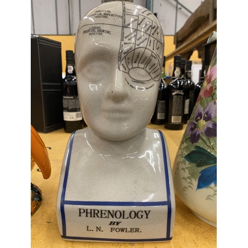 56 - AN L.N FOWLER CERAMIC PHRENOLOGY HEAD