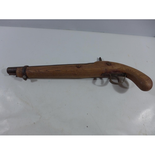 369 - A NON FIRING PERCUSSION CAP PISTOL, 29CM BARREL