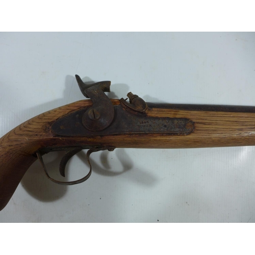 369 - A NON FIRING PERCUSSION CAP PISTOL, 29CM BARREL