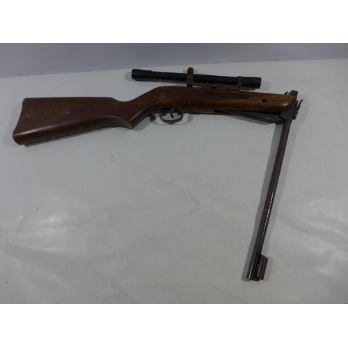 375 - A DIANA G25 .22 CALIBRE AIR RIFLE, 40CM BARREL, WITH DIANA 3 X TELESCOPIC SIGHTS