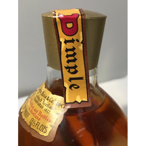 398 - A BOXED DIMPLE DE LUXE SCOTCH WHISKY 70 PROOF 13 1/3 FL.OZS. PROCEEDS TO BE DONATED TO EAST CHESHIRE... 