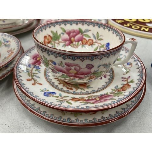 160 - A CAULDRON FLORAL PATTERNED TEASET TO INCLUDE A CAKE PLATE, CUPS, SAUCERS, SIDE PLATES AND CREAM JUG