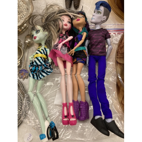 88 - FOUR MATTEL GOTHIC STYLE DOLLS