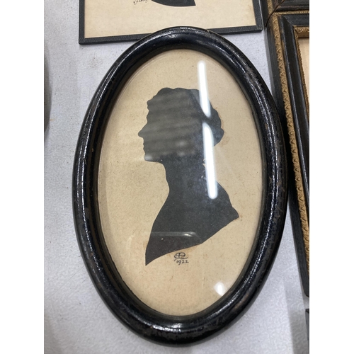 148 - A QUANTITY OF FRAMED AND UNFRAMED SILHOUETTES