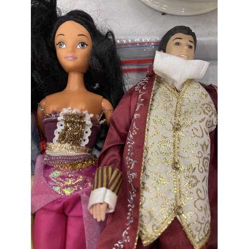 152 - FOUR DISNEY DOLLS TO INCLUDE SNOW WHITE, PRINCE CHARMING
