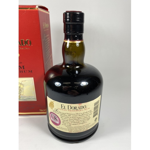 420 - 1 X 70CL BOXED BOTTLE - EL DORADO 12 YEAR OLD RUM