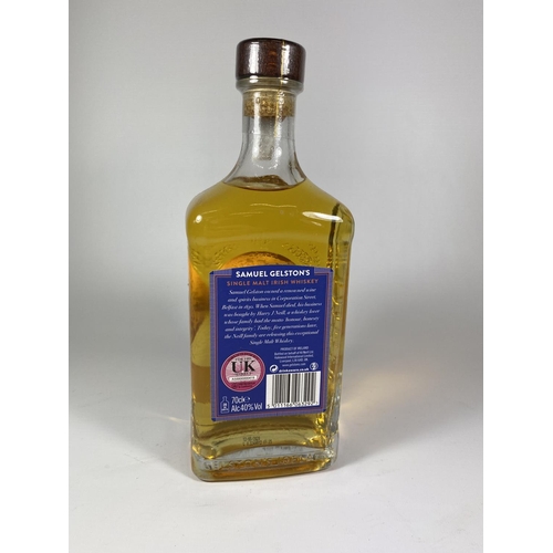 421 - 1 X 70CL BOTTLE - SAMUEL GELSTON'S IRISH WHISKEY