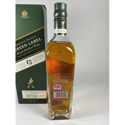 426 - 1 X 70CL BOXED BOTTLE - JOHNNIE WALKER 15 YEAR OLD GREEN LABEL WHISKY