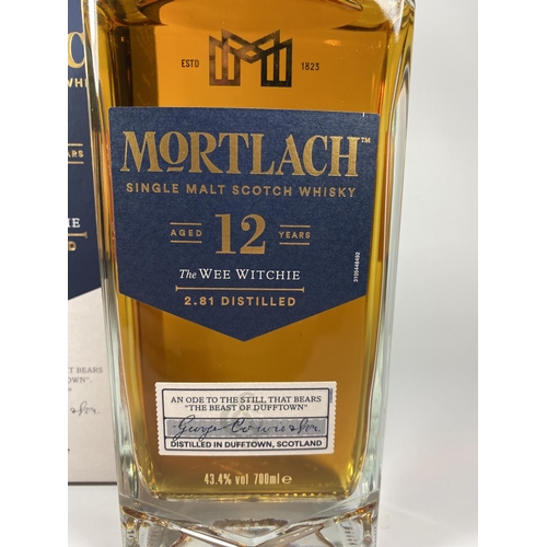 438 - 1 X 70CL BOXED BOTTLE - MORTLACH 12 YEAR OLD SINGLE MALT SCOTCH WHISKY