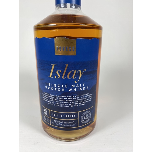 439 - 1 X 70CL BOTTLE - TOVESS ISLAY SINGLE MALT SCOTCH WHISKY