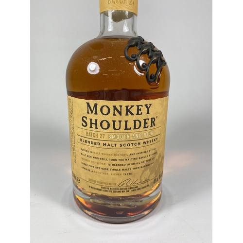 441 - 1 X 70CL BOTTLE - MONKEY SHOULDER BATCH 27 BLENDED MALT SCOTCH WHISKY