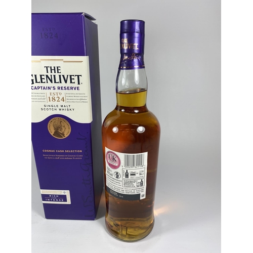 442 - 1 X 70CL BOXED BOTTLE - THE GLENLIVET CAPTAIN'S RESERVE SINGLE MALT SCOTCH WHISKY