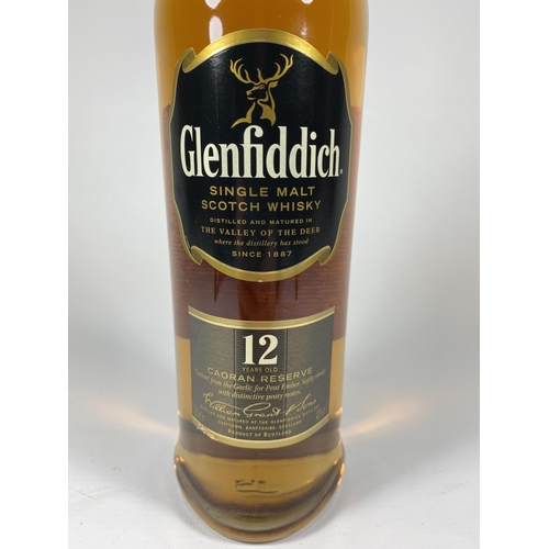 447 - 1 X 70CL BOTTLE - GLENFIDDICH 12 YEAR OLD CAORAN RESERVE SINGLE MALT SCOTCH WHISKY