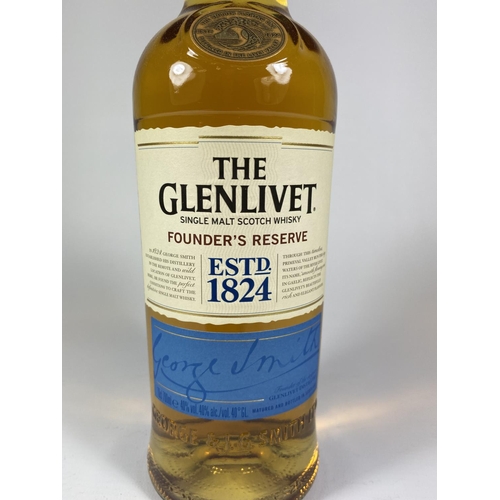 453 - 1 X 70CL BOTTLE - THE GLENLIVET FOUNDERS RESERVE SINGLE MALT SCOTCH WHISKY