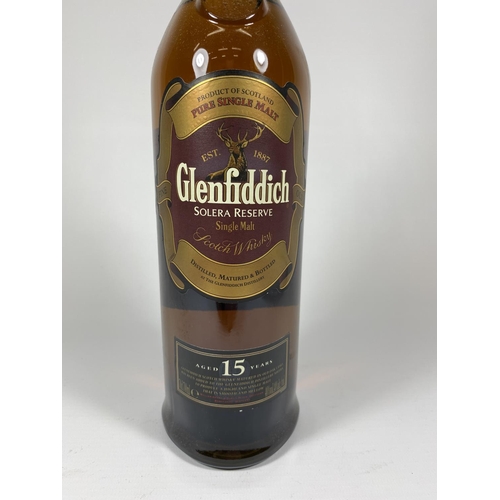 454 - 1 X 70CL BOTTLE - GLENFIDDICH 15 YEAR OLD SOLERA RESERVE SINGLE MALT SCOTCH WHISKY