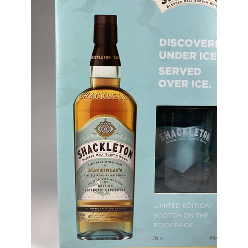 459 - 1 X 70CL BOXED GIFT SET & BOTTLE SET - SHACKLETON'S LIMITED EDITION SCOTCH ON THE ROCK PACK WHISKY