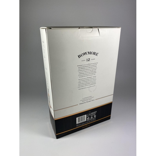 465 - 1 X 70CL BOXED GIFT SET & BOTTLE SET - BOWMORE 12 YEAR OLD ISLAY SINGLE MALT SCOTCH WHISKY